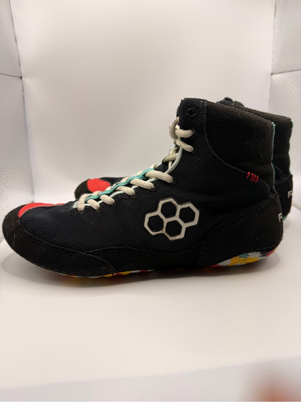 RUDIS Wrestling Shoes Men’s 10 Women’s 11.5 Black Multicolor High Top Lace Up